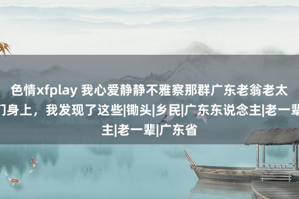 色情xfplay 我心爱静静不雅察那群广东老翁老太，在他们身上，我发现了这些|锄头|乡民|广东东说念主|老一辈|广东省